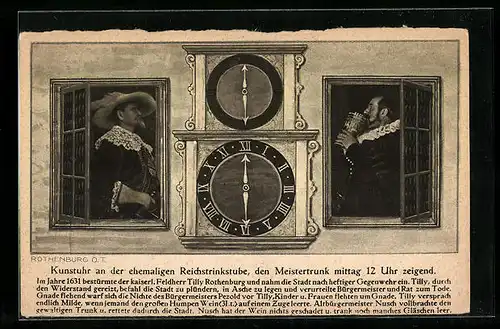 AK Rothenburg o. T., Kunstuhr an der ehemaligen Reichstrinkstube