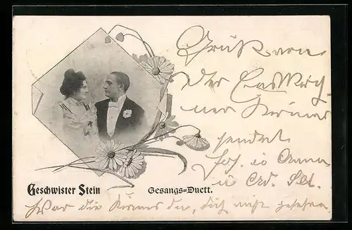 AK Gesangs-Duett Geschwister Stein