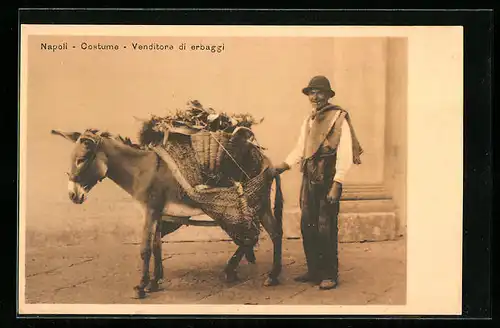 AK Neapel, Costume, Venditore di erbaggi