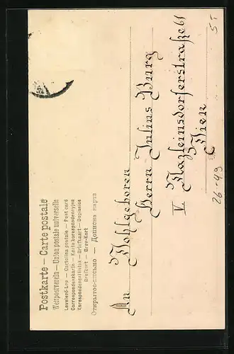 Künstler-AK E. Döcker: Junge Frau bei der Handarbeit denkt an ihren Liebsten