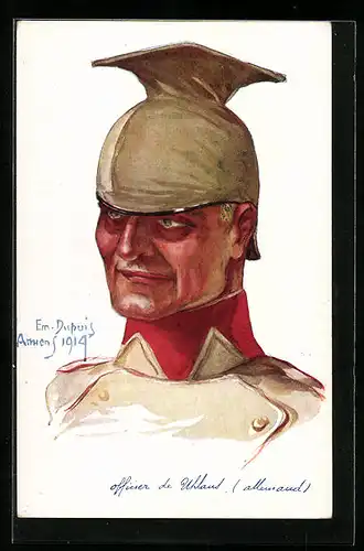 Künstler-AK Em. Dupuis: Officier de Uhlans allemand, Ulanenoffizier
