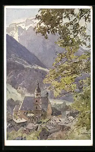 Künstler-AK Edward Harrison Compton: Berchtesgaden, Franziskaner Kirche
