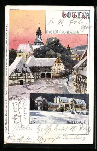 Künstler-AK H. Bahndorf: Goslar, Kloster Frankenberg, Kaiserhaus