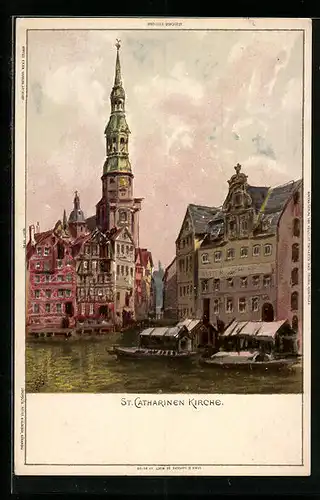 Künstler-AK Carl Biese: Hamburg, St. Catharinen-Kirche