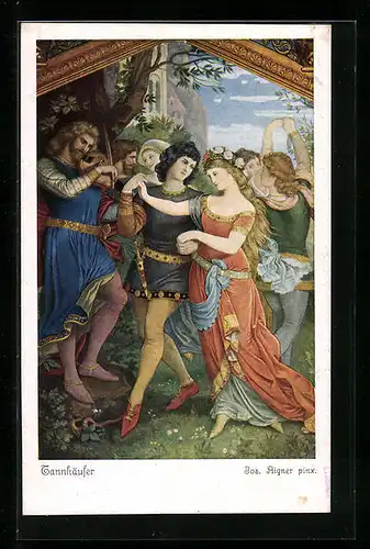 AK Liebespaar und Musikant, Tannhäuser