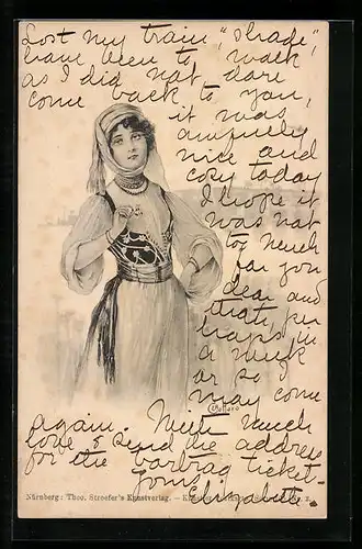 Künstler-AK E. Bottaro: Orientalische Maid