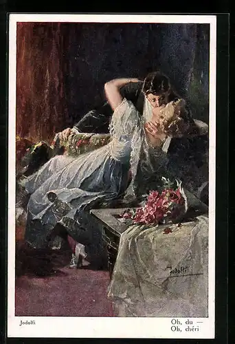 Künstler-AK Adolf (Jodolfi): Halb zog sie ihn, halb sank er hin