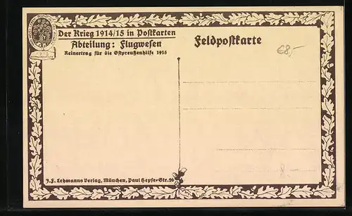 AK Notlandung eines franz. Farman Doppeldeckers, Wasserflugzeug