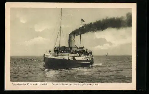 AK Salondampfer Prinzessin Heinrich, Seebäderdienst der Hamburg-Amerika Linie