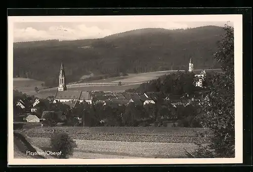 AK Pleystein /Oberpf., Ortsansicht aus der Vogelschau
