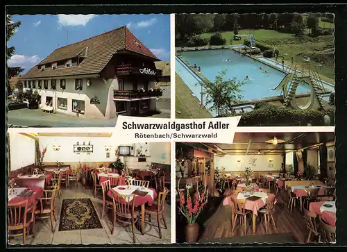 AK Rötenbach /Schwarzwald, Schwarzwaldgasthof Adler, Bes.: Willy Kienzler