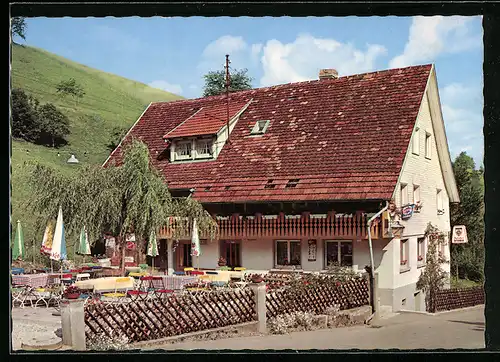 AK Untersimonswald, Café-Pension Hubertus-Stüble, Bes.: Heinrich Furtwängler