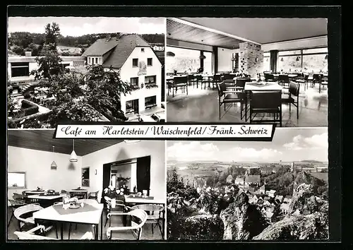 AK Waischenfeld /Fränk. Schweiz, Ortsansicht, Café am Harletstein