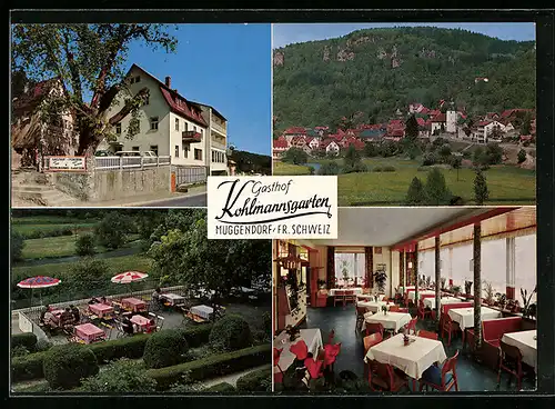 AK Muggendorf / Fr. Schweiz, Gasthof Kohlmannsgarten, Ortspanorama