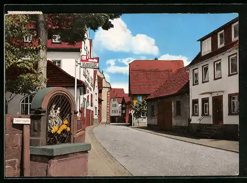 AK Rothenfels / Main, Strassenpartie mit Bildstock