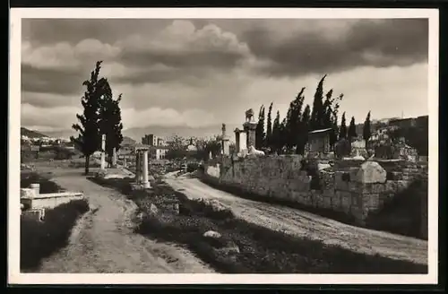 AK Athen, Partie an der Gräberstrasse