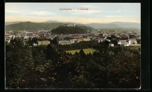 AK Ljubljana, Laibach, Ortsansicht aus der Vogelschau