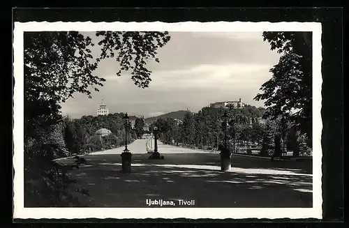 AK Ljubljana, Tivoli, auf der Promenade