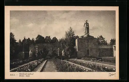 AK Riga, Partie auf dem Heldenfriedhof