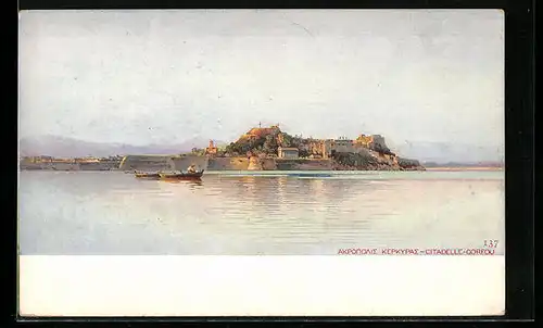 AK Corfou, Blick auf Citadelle