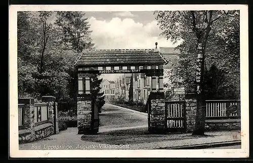 AK Bad Lippspringe, Auguste-Victoria-Stift, Eingang