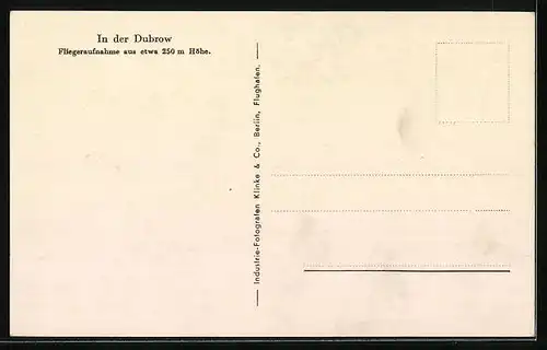 AK Dubrow, In der schönen Dubrow, Fliegeraufnahme