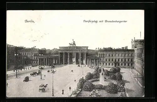 AK Berlin, Pariserplatz mit Brandenburgertor