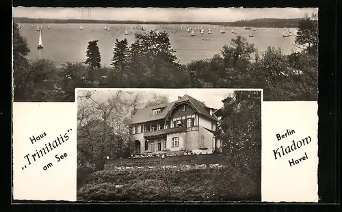 AK Berlin-Kladow, Haus Trinitatis am See, Seepanorama