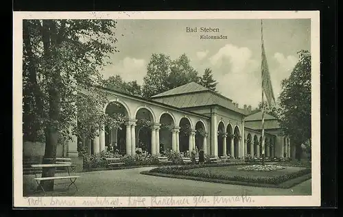 AK Bad Steben, Kolonnaden mit Anlage
