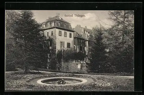 AK Thüngen, Schloss Thüngen mit Springbrunnen