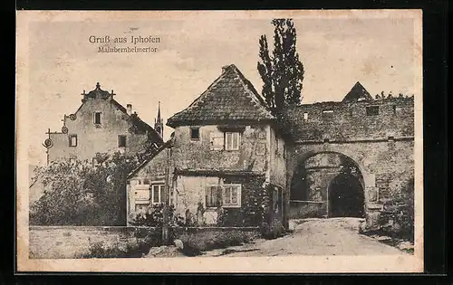 AK Iphofen, Mainbernheimertor, Ortspartie