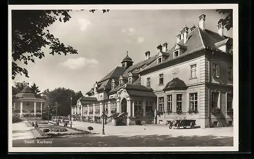 AK Bad Steben, Staatliches Kurhaus mit Anlagen und Pavillon