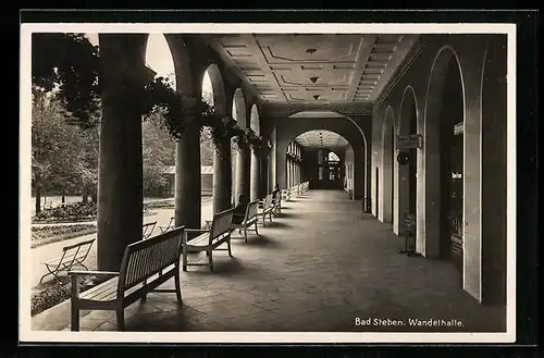AK Bad Steben, Kolonnade der Wandelhalle