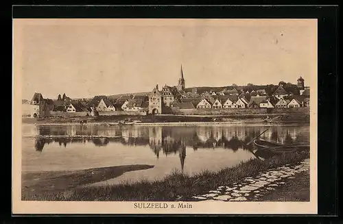 AK Sulzfeld /Main, Ortspanorama hinter Wasser