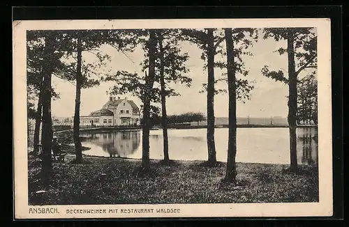 AK Ansbach, Beckenweiher mit Restaurant Waldsee