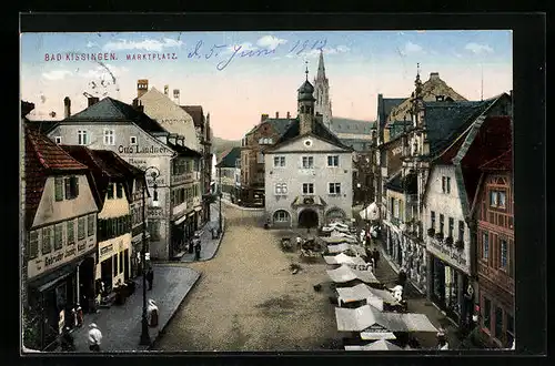 AK Bad Kissingen, Marktplatz mit Buden