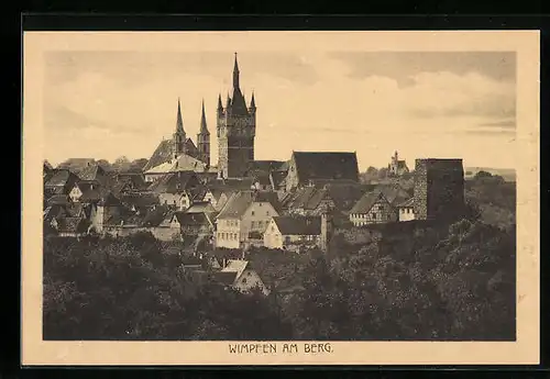 AK Wimpfen am Berg, Teilansicht mit Kirche