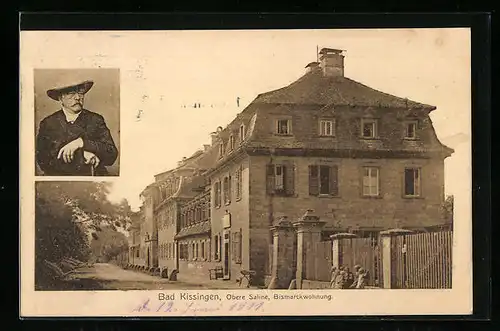 AK Bad Kissingen, Obere Saline, Bismarckwohnung, Portrait