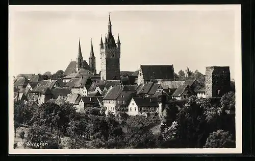 AK Wimpfen, Teilansicht mit Kirche