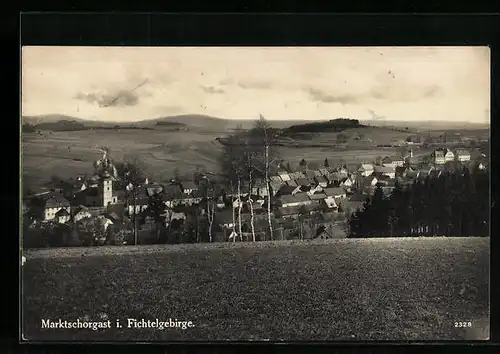 AK Marktschorgast i. Fichtelgebirge, Teilansicht mit Kirche