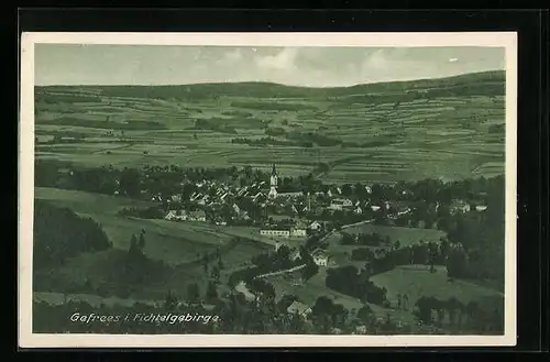 AK Gefrees i. Fichtelgebirge, Teilansicht mit Kirche