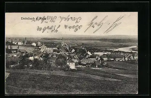 AK Dettelbach a. Main, Totalansicht aus der Vogelschau