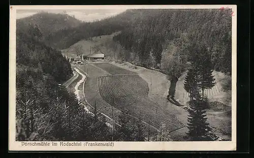 AK Schwarzenbach a. Wald, Gasthaus Dorschmühle aus der Vogelschau