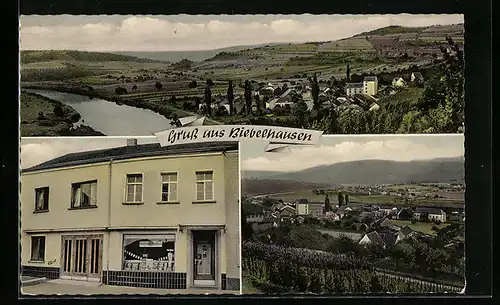 AK Biebelhausen, Ortsansicht aus der Vogelschau, Gebäudeansicht