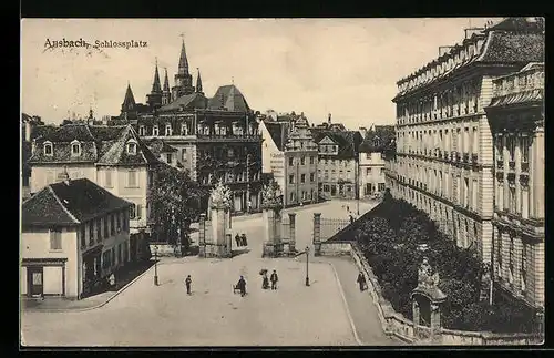 AK Ansbach, Partie am Schlossplatz