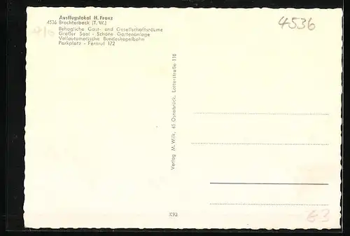 AK Brochterbeck /Thür. Wald, Ausflugslokal von H. Franz