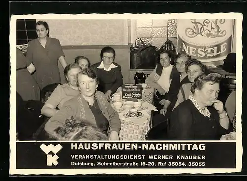 AK Duisburg, Hausfrauen-Nachmittag, Veranstaltungsdienst Werner Knauber, Schreiberstr. 16-20