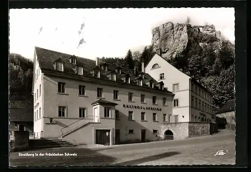 AK Streitberg /Fränk. Schweiz, Strassenpartie mit einem Gasthof-Pension