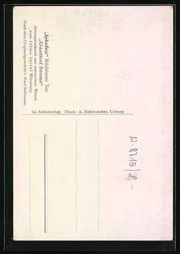 Künstler-AK Iphofen, Rödelseer Tor