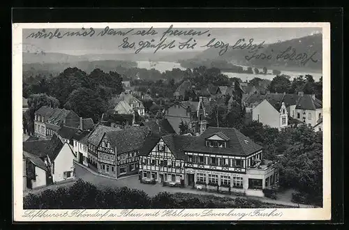 AK Rhöndorf a. Rh., Hotel zur Löwenburg am Ziepchen, Funke, Ortsansicht